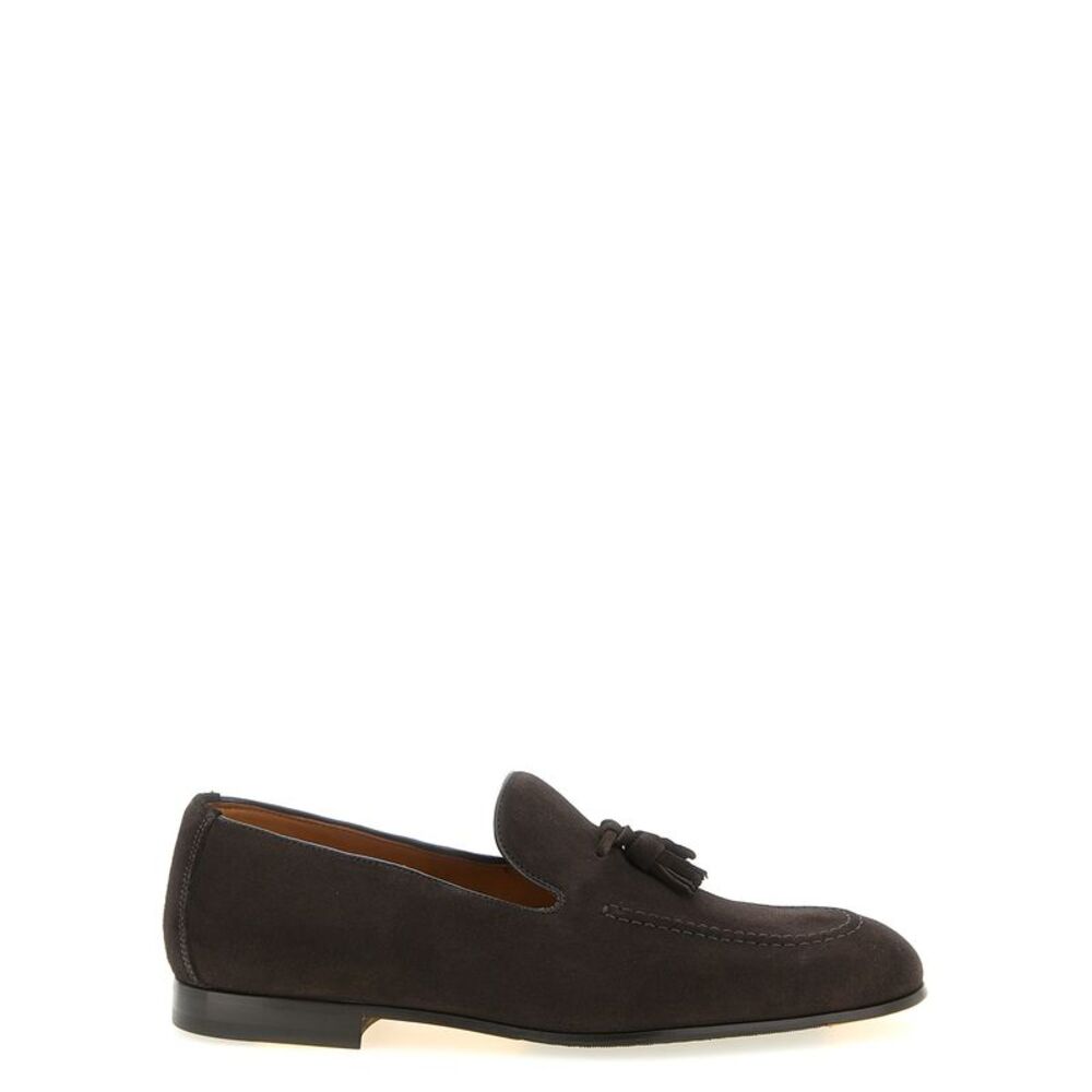 Doucal's Brown Calfskin Slip-On Men's Loafers